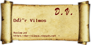 Dér Vilmos névjegykártya